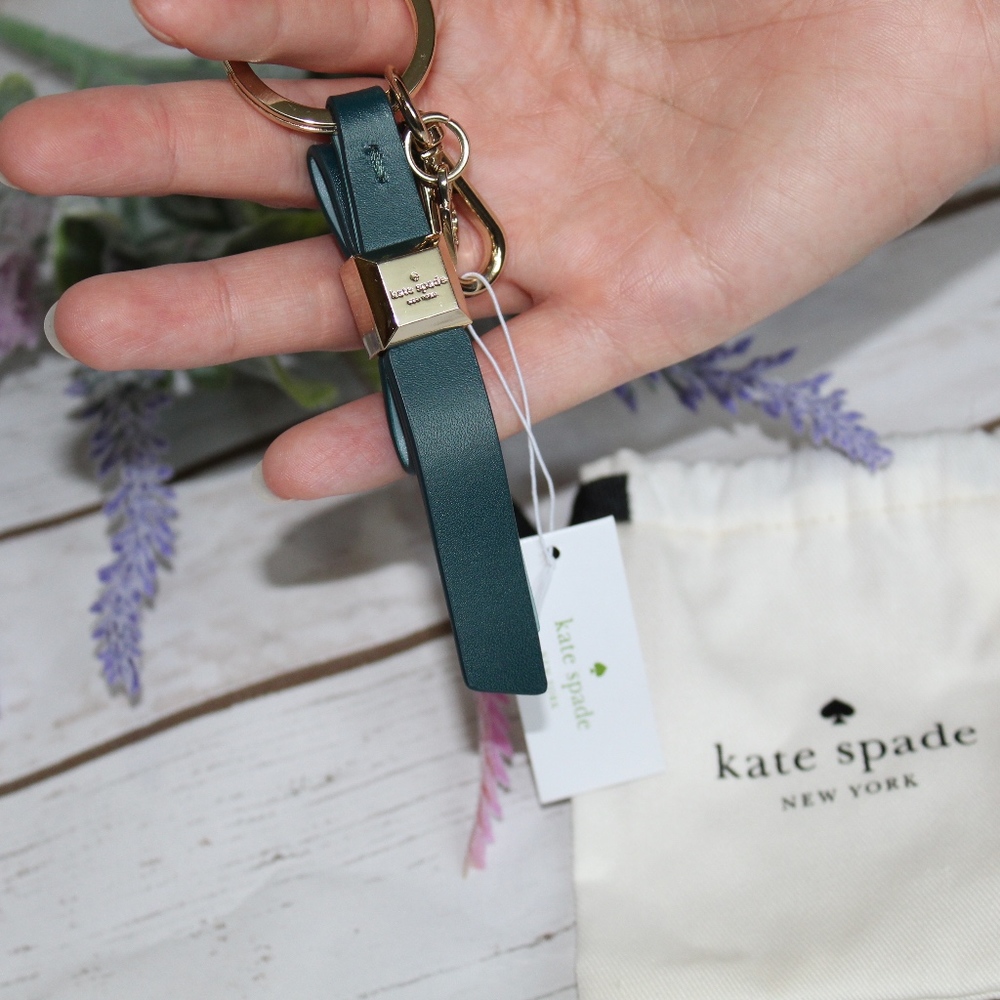 Kate Spade Hunter Green Leather with Gold Keychain
